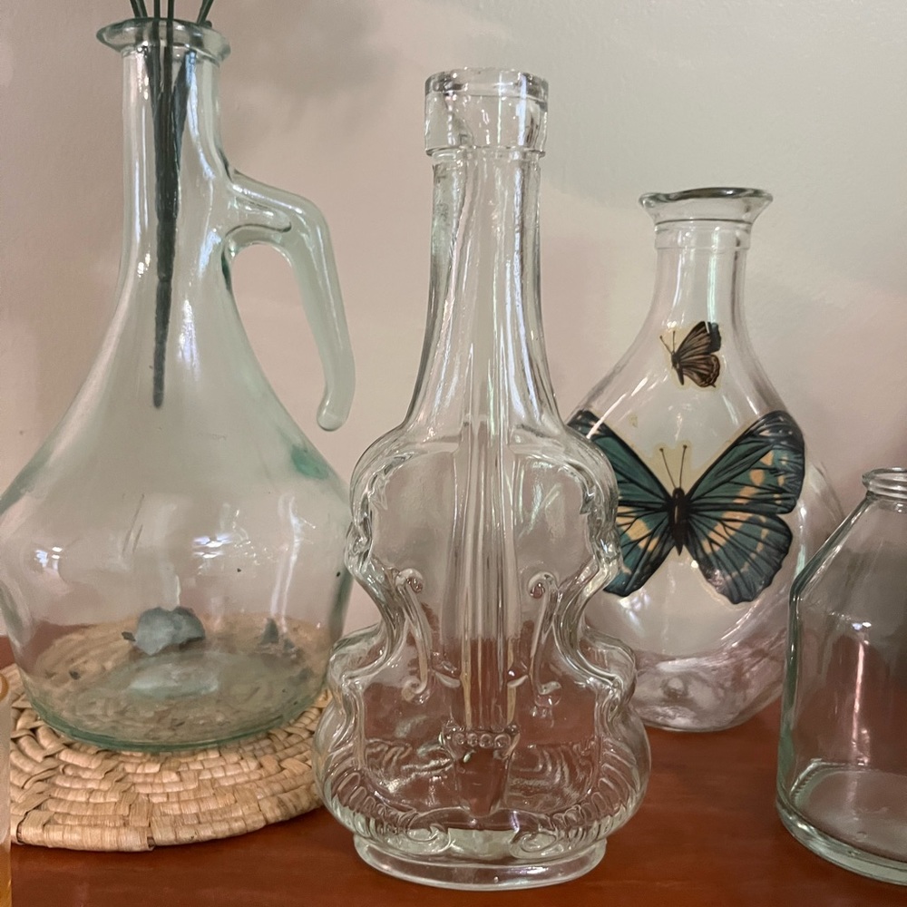Unique Vintage Guitar Glass Vase